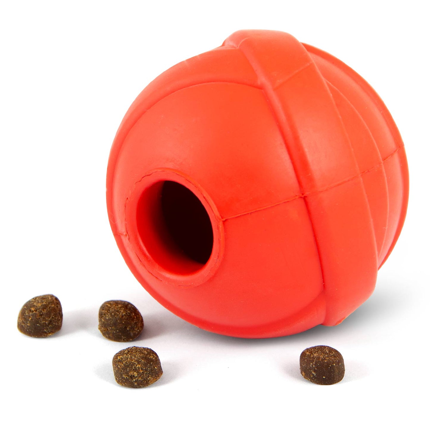 Juguete masticable para perros dispensador de golosinas de caucho natural Jeffers Red Orbits Ball