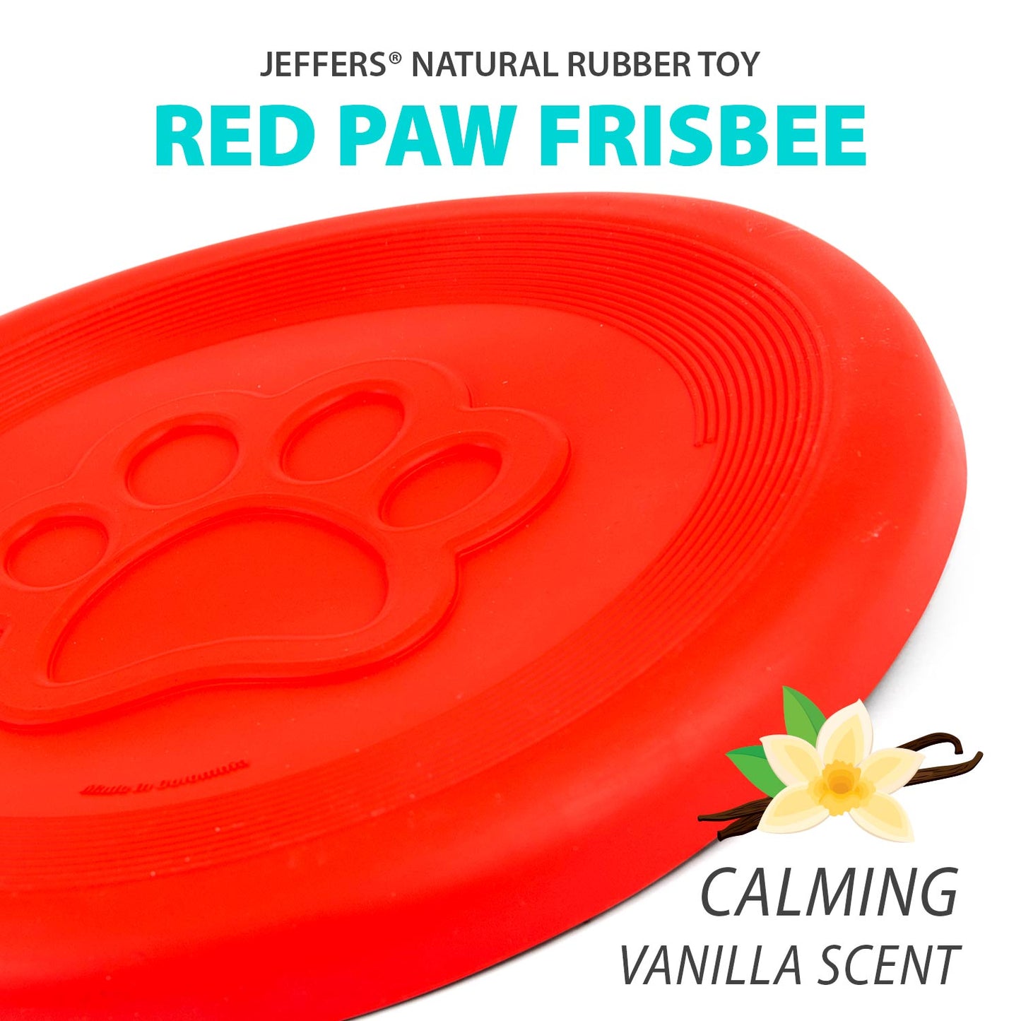 Juguete para Perro Jeffers Red Paw Frisbee de Caucho Natural para Lanzar y Masticar
