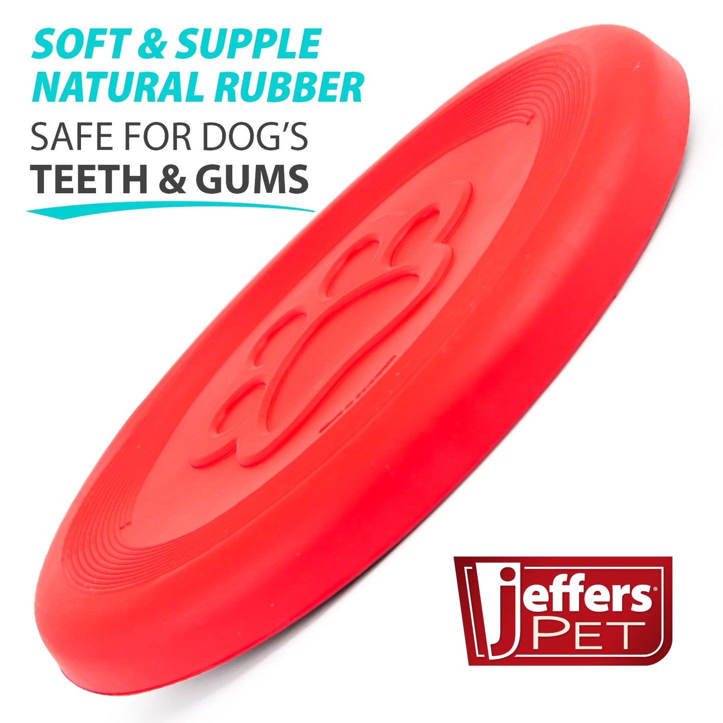 Juguete para Perro Jeffers Red Paw Frisbee de Caucho Natural para Lanzar y Masticar