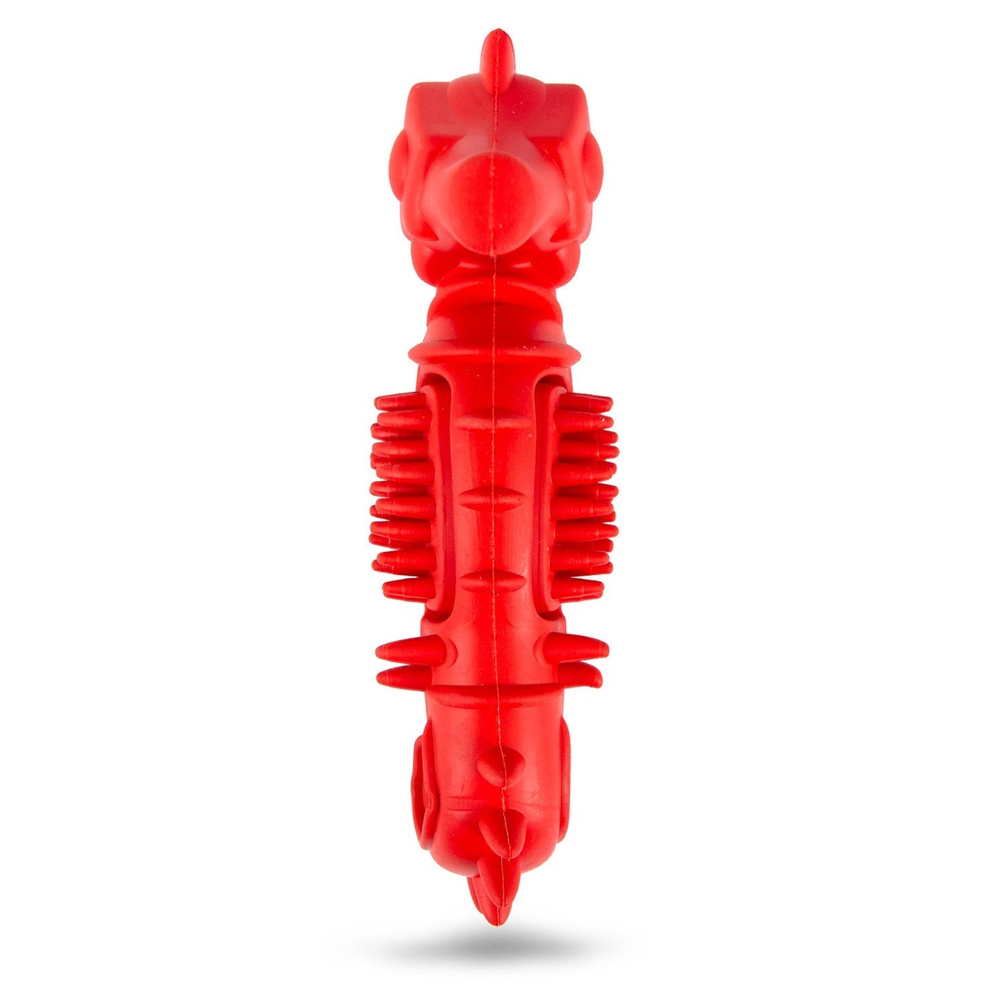 Juguete Masticable para Perros Jeffers de Caucho Natural, Diseño de Caballito de Mar Rojo, con Aroma a Vainilla y Bordes Texturizados para la Salud Dental