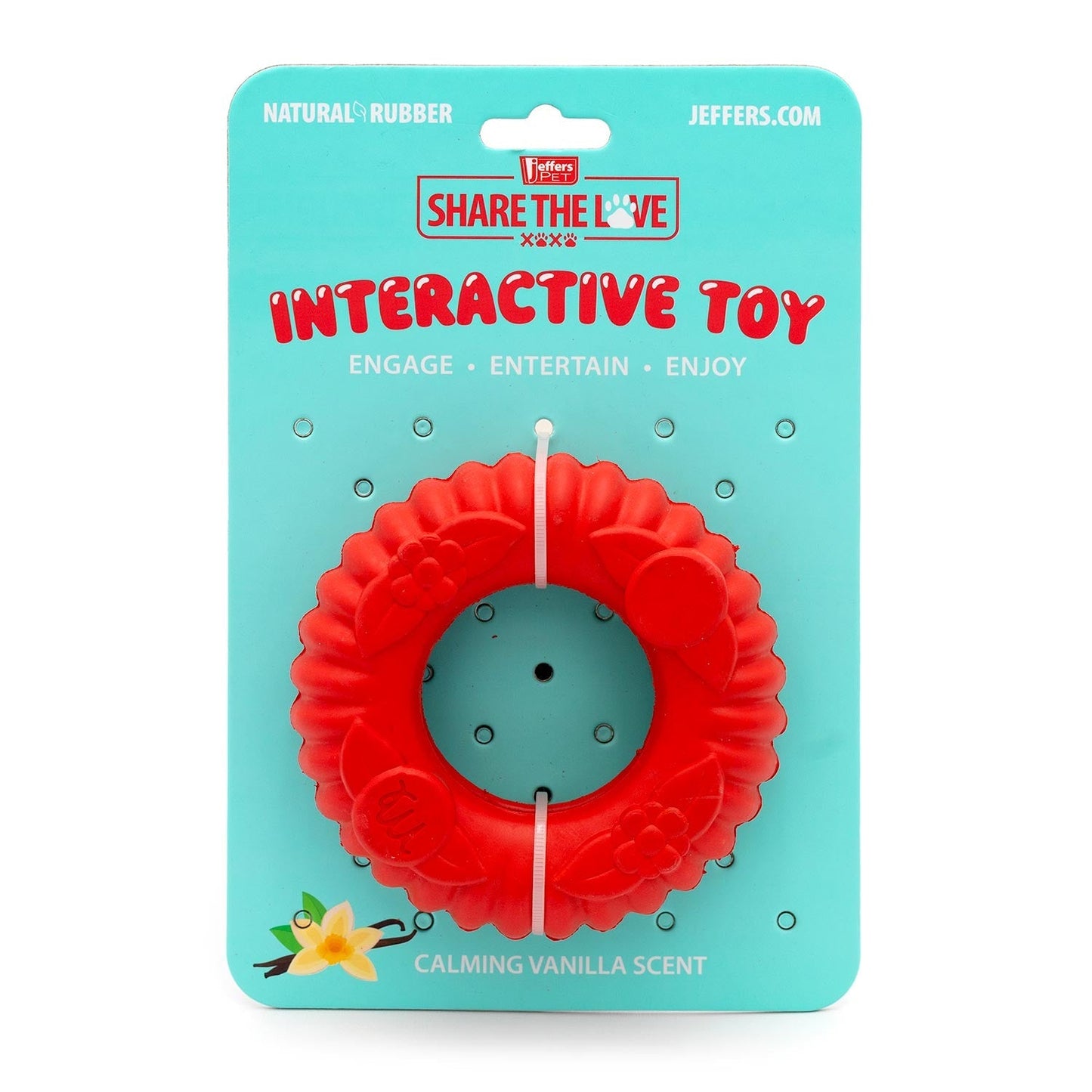 Juguete masticable dental de caucho natural Jeffers Red Virgo Tugger para perros para juego interactivo o en solitario