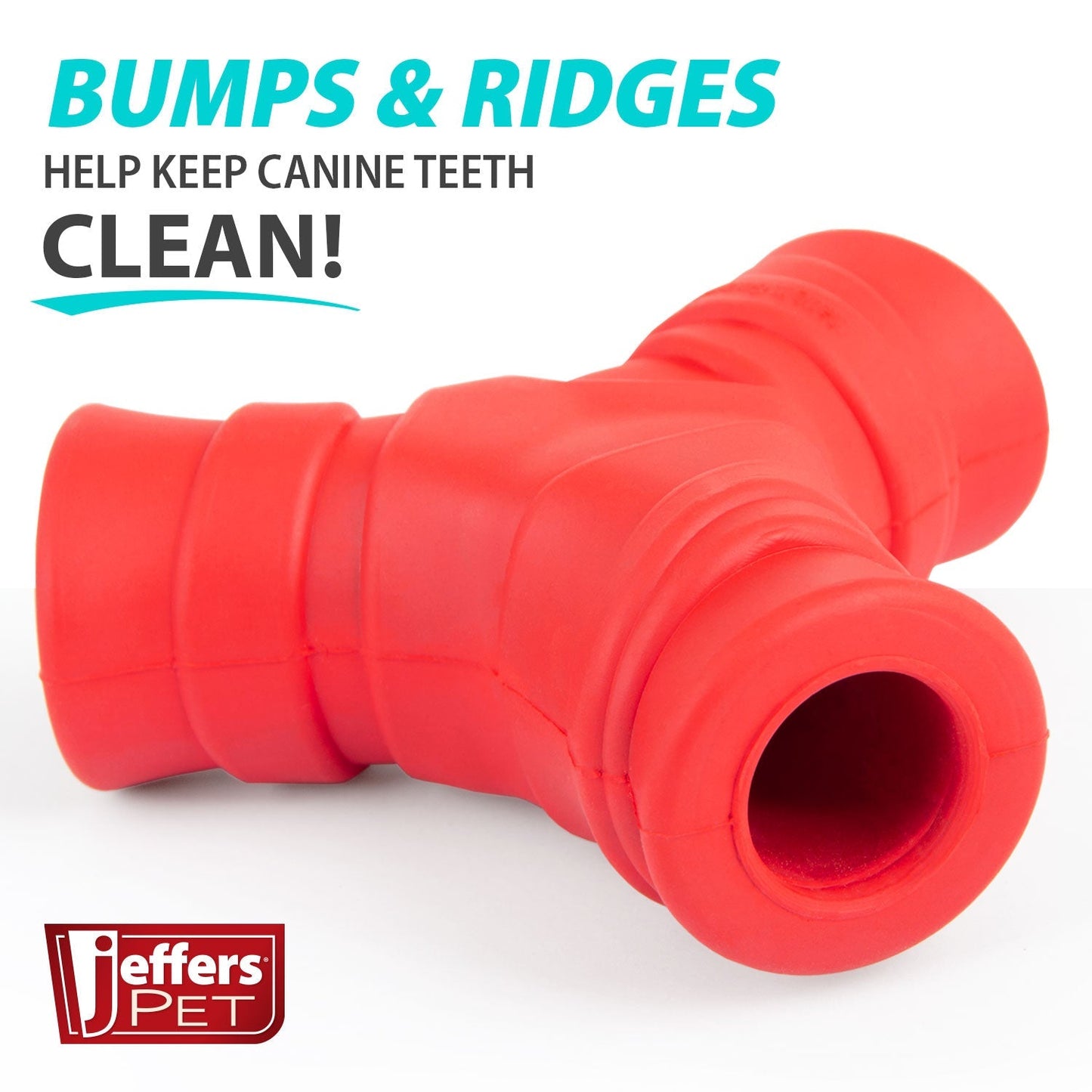 Juguete masticable Jeffers Red "Y" de caucho natural para perros, para masticadores moderados