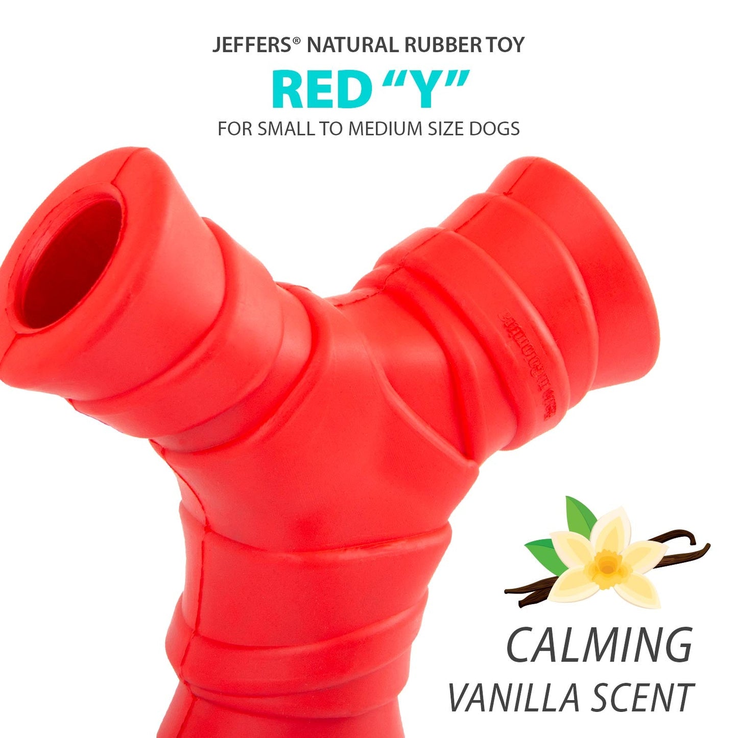Juguete masticable Jeffers Red "Y" de caucho natural para perros, para masticadores moderados
