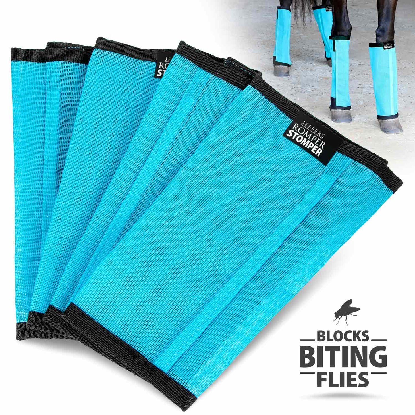 Botas "Stomp-Free" para moscas Jeffers Romper Stomper para caballos, paquete de 4