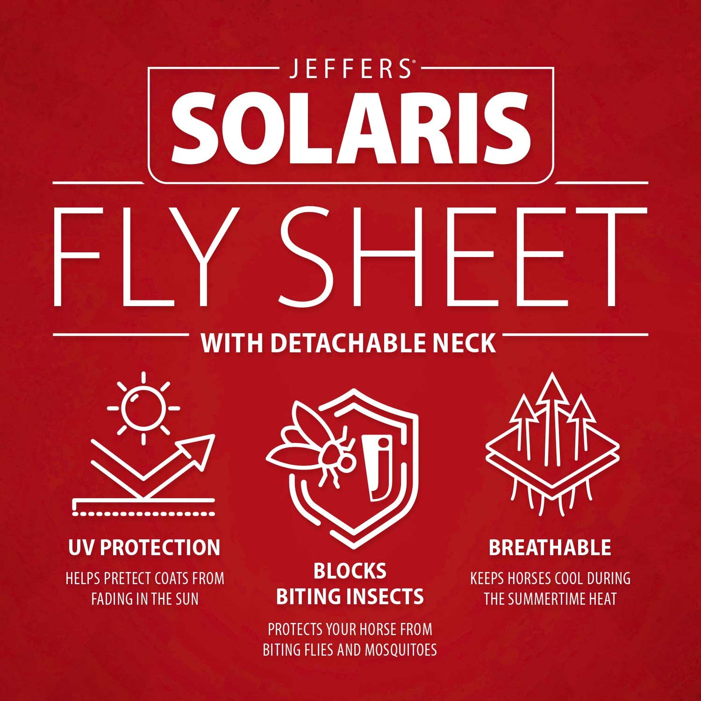 Manta antimosquitos Jeffers Solaris con cuello desmontable, gris y rojo