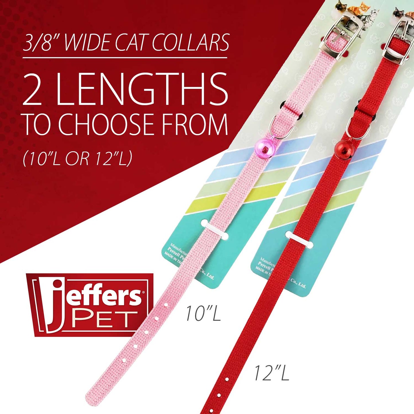 Collares para gatos ajustables de nailon sólido Jeffers