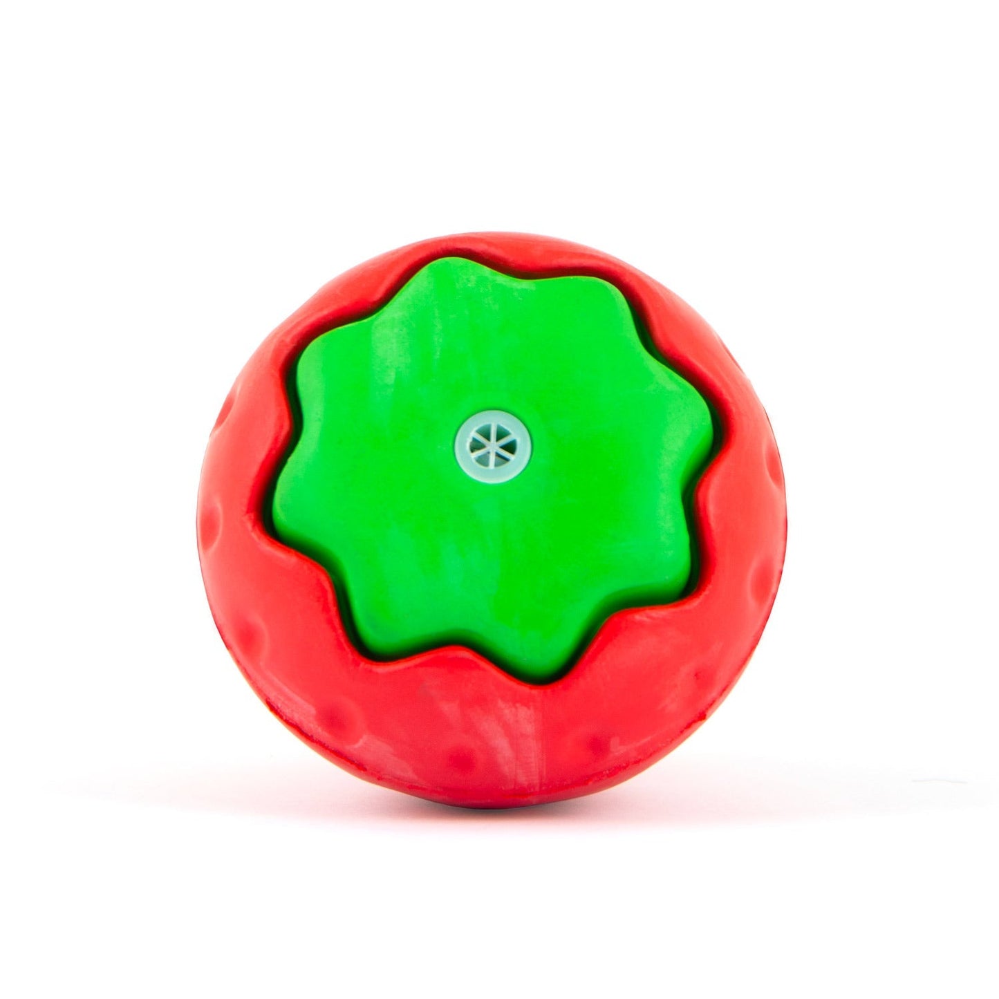 Juguete masticable dental de caucho natural para perros, Jeffers Squeaky Strawberry, con chirriador y aroma a vainilla para masticadores medianos