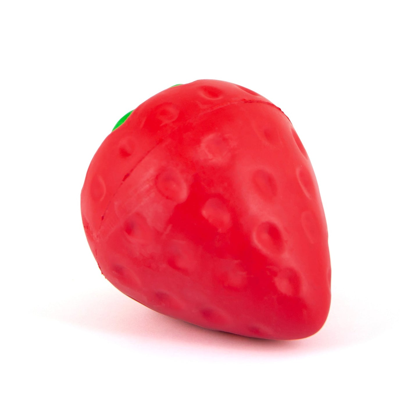 Juguete masticable dental de caucho natural para perros, Jeffers Squeaky Strawberry, con chirriador y aroma a vainilla para masticadores medianos