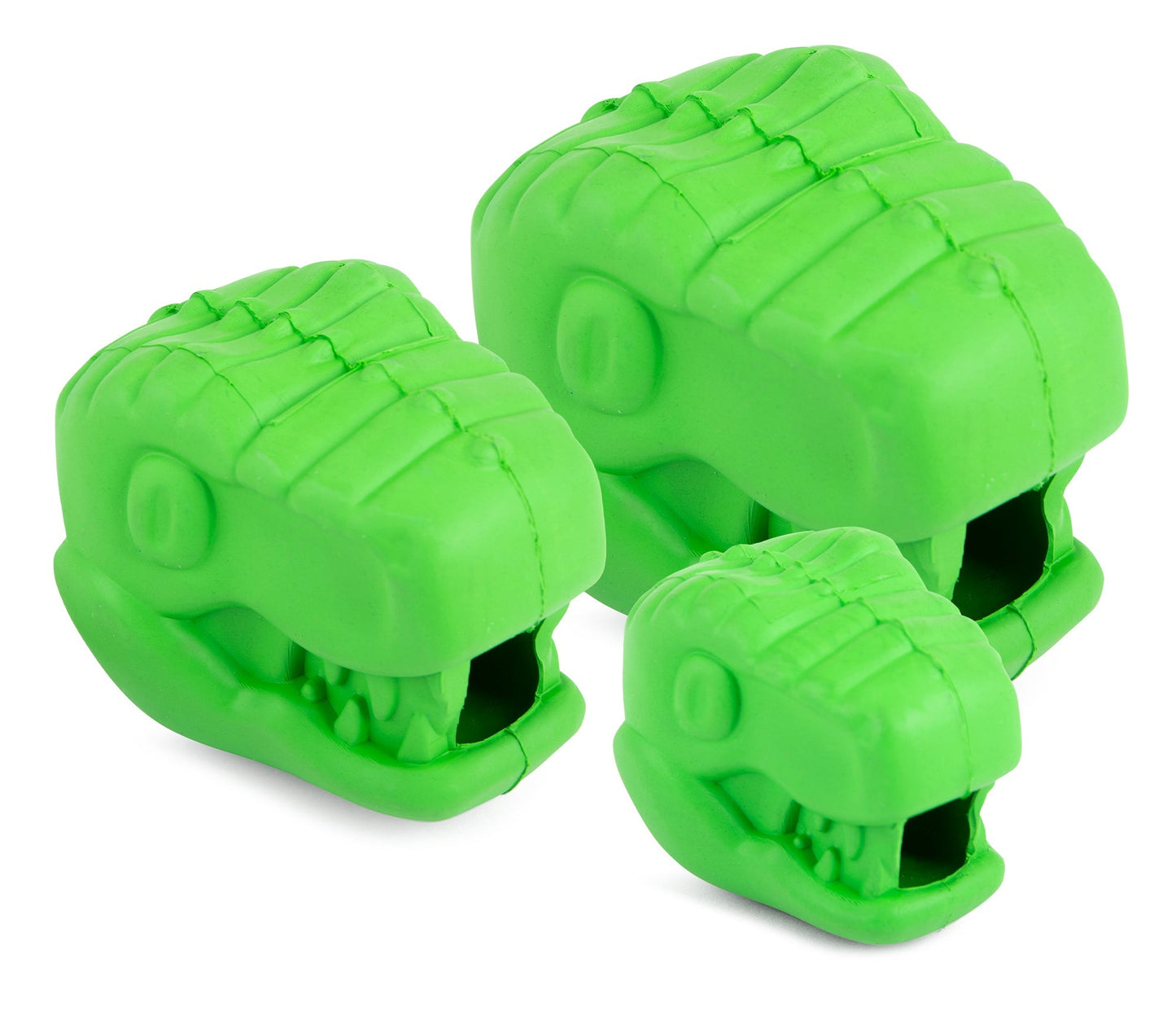 Juguete masticable dental Jeffers T-Rex de caucho natural para dispensar golosinas para masticadores medianos con aroma a vainilla