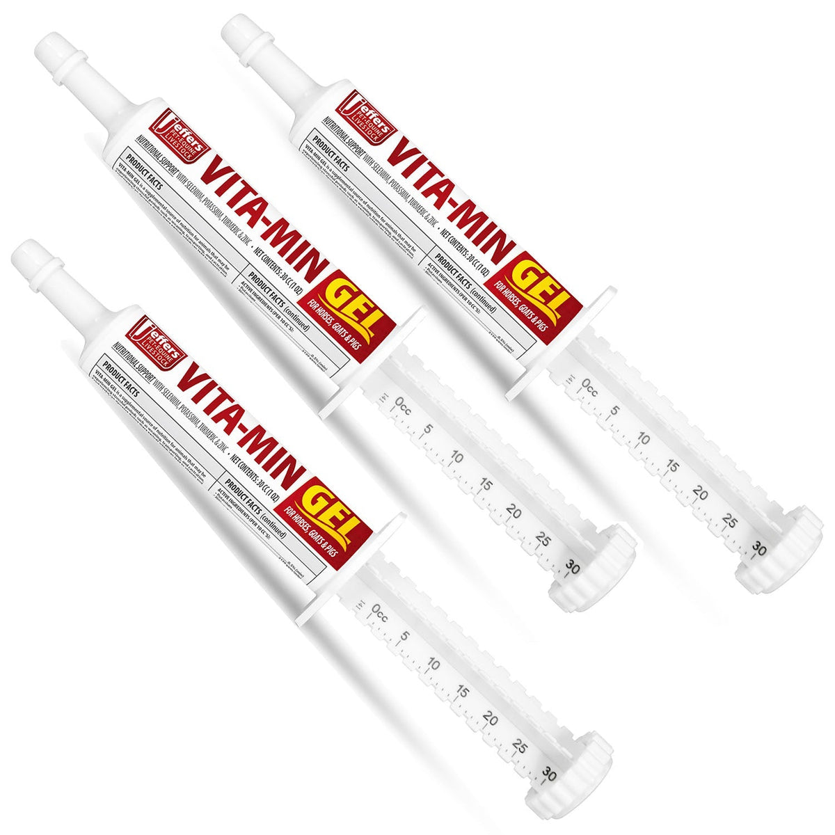 Jeffers Vita-Min Gel con Vit E y B12 para ganado vacuno, caballos, ovejas, cabras y cerdos
