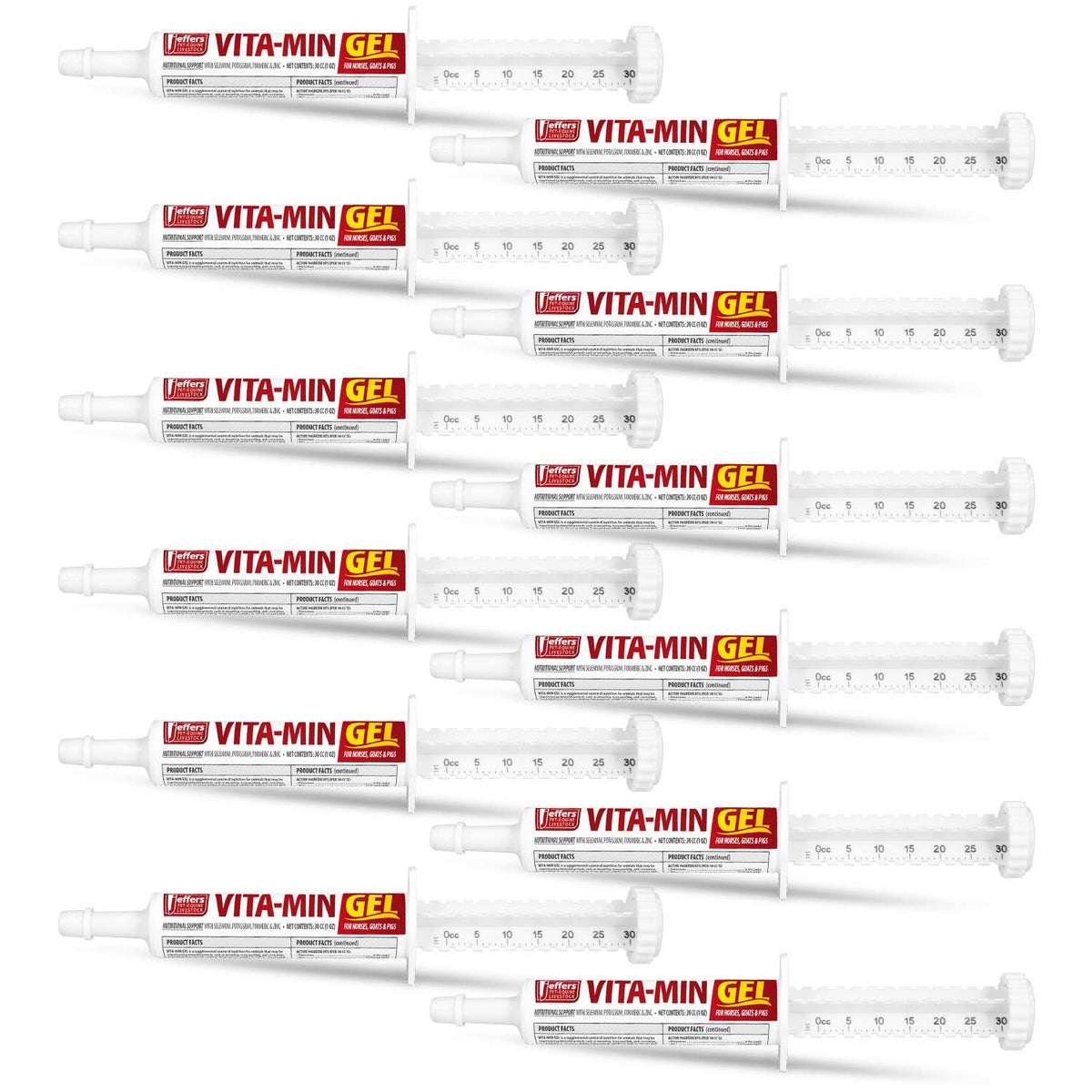 Jeffers Vita-Min Gel con Vit E y B12 para ganado vacuno, caballos, ovejas, cabras y cerdos