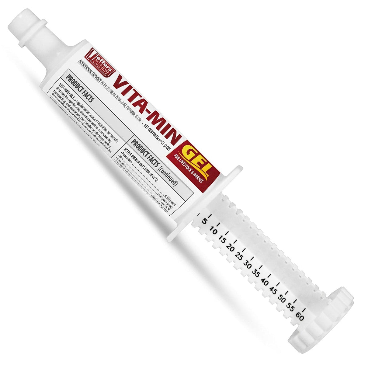 Jeffers Vita-Min Gel con Vit E y B12 para ganado vacuno, caballos, ovejas, cabras y cerdos