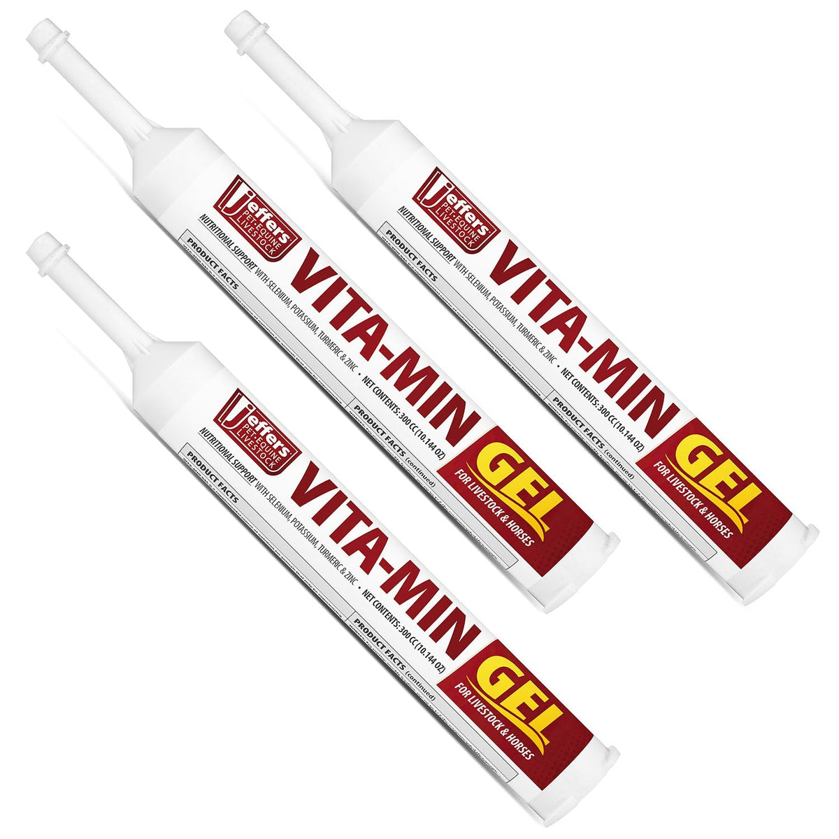 Jeffers Vita-Min Gel con Vit E y B12 para ganado vacuno, caballos, ovejas, cabras y cerdos