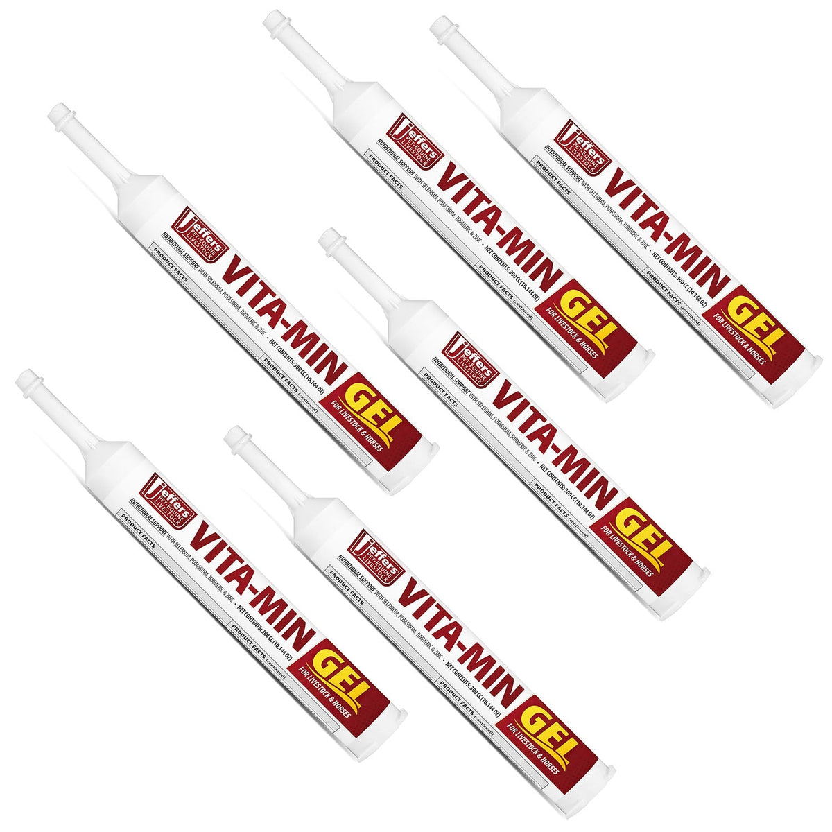 Jeffers Vita-Min Gel con Vit E y B12 para ganado vacuno, caballos, ovejas, cabras y cerdos