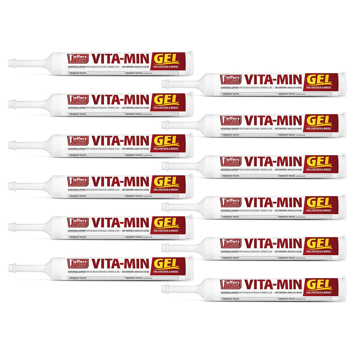 Jeffers Vita-Min Gel con Vit E y B12 para ganado vacuno, caballos, ovejas, cabras y cerdos