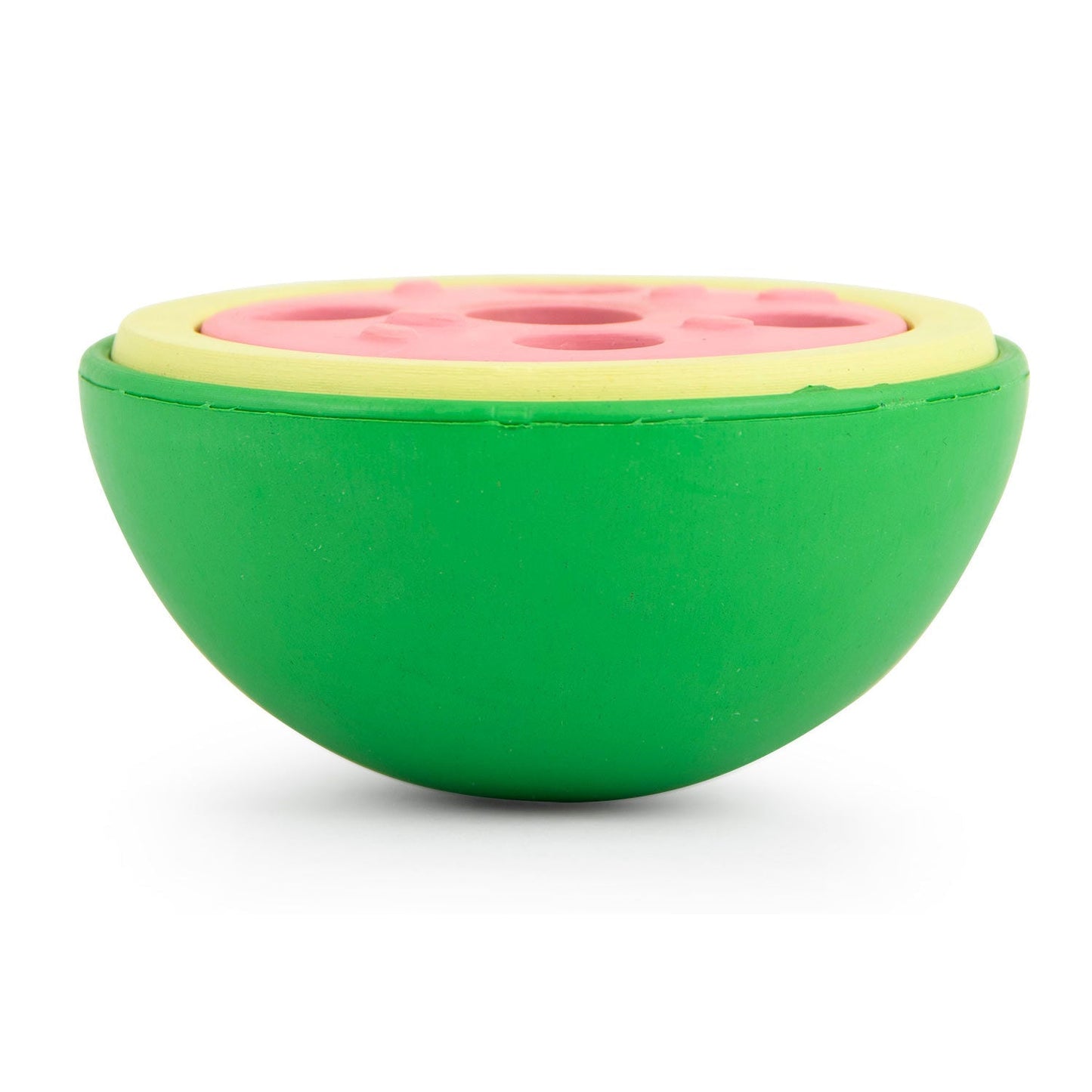 Juguete masticable dental de caucho natural Jeffers Watermelon para perros con dispensador de golosinas y aroma a vainilla