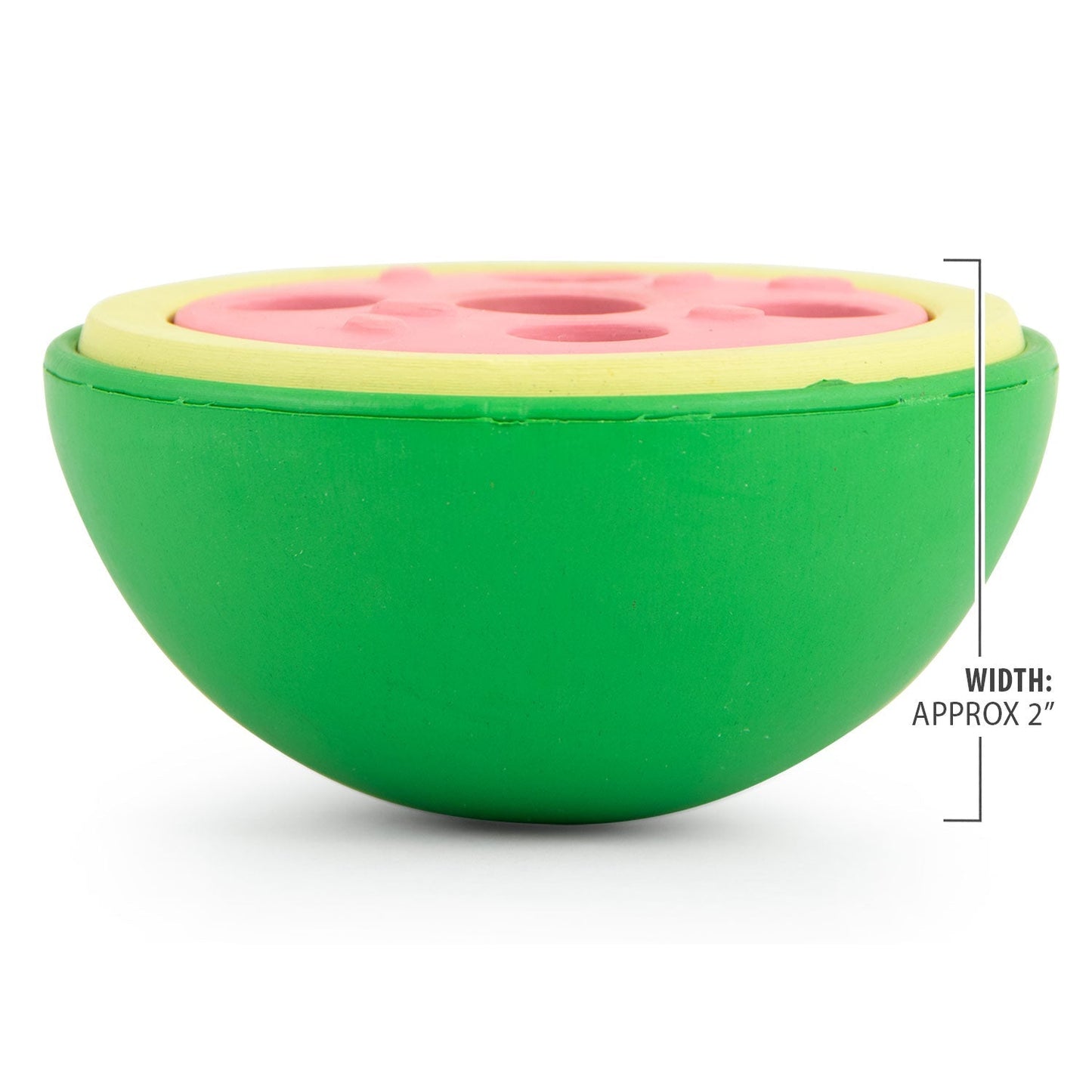 Juguete masticable dental de caucho natural Jeffers Watermelon para perros con dispensador de golosinas y aroma a vainilla