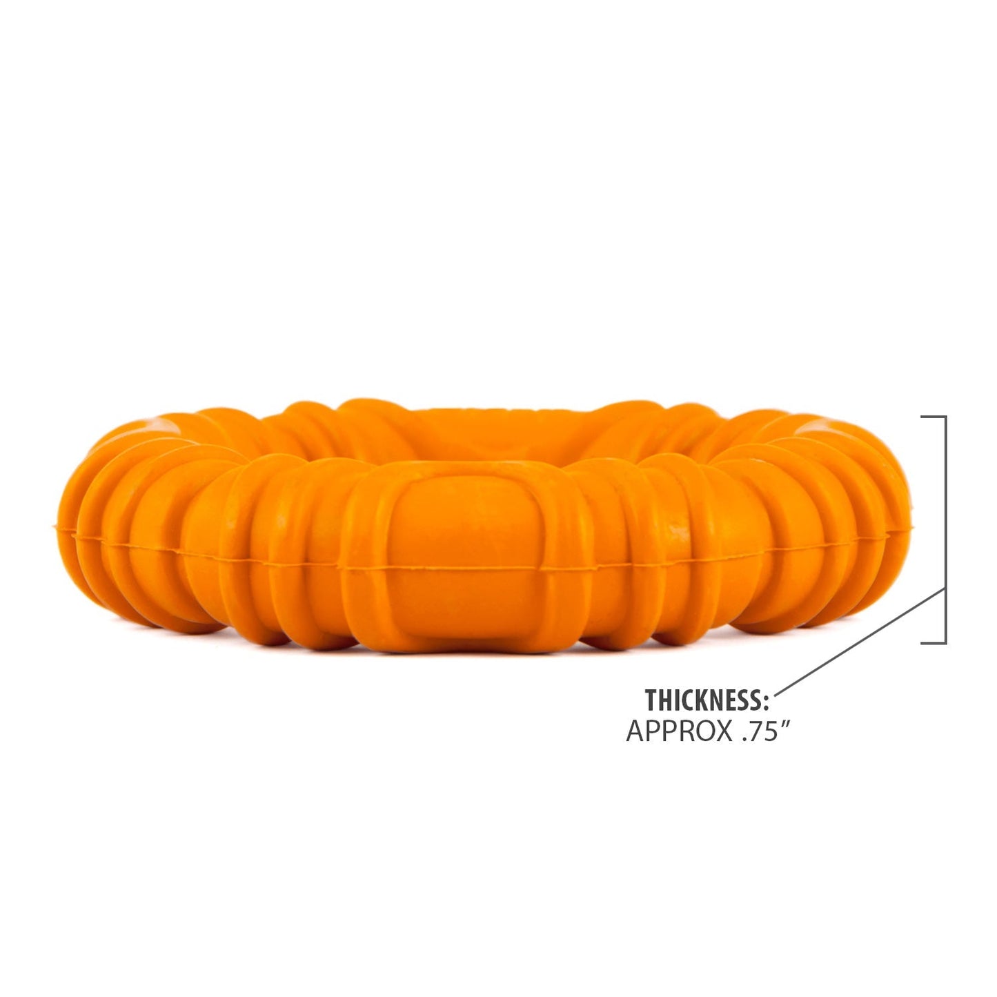 Juguete masticable Jeffers Wavy Ring Tugger de caucho natural para perros para tirar, buscar y apoyar la salud dental