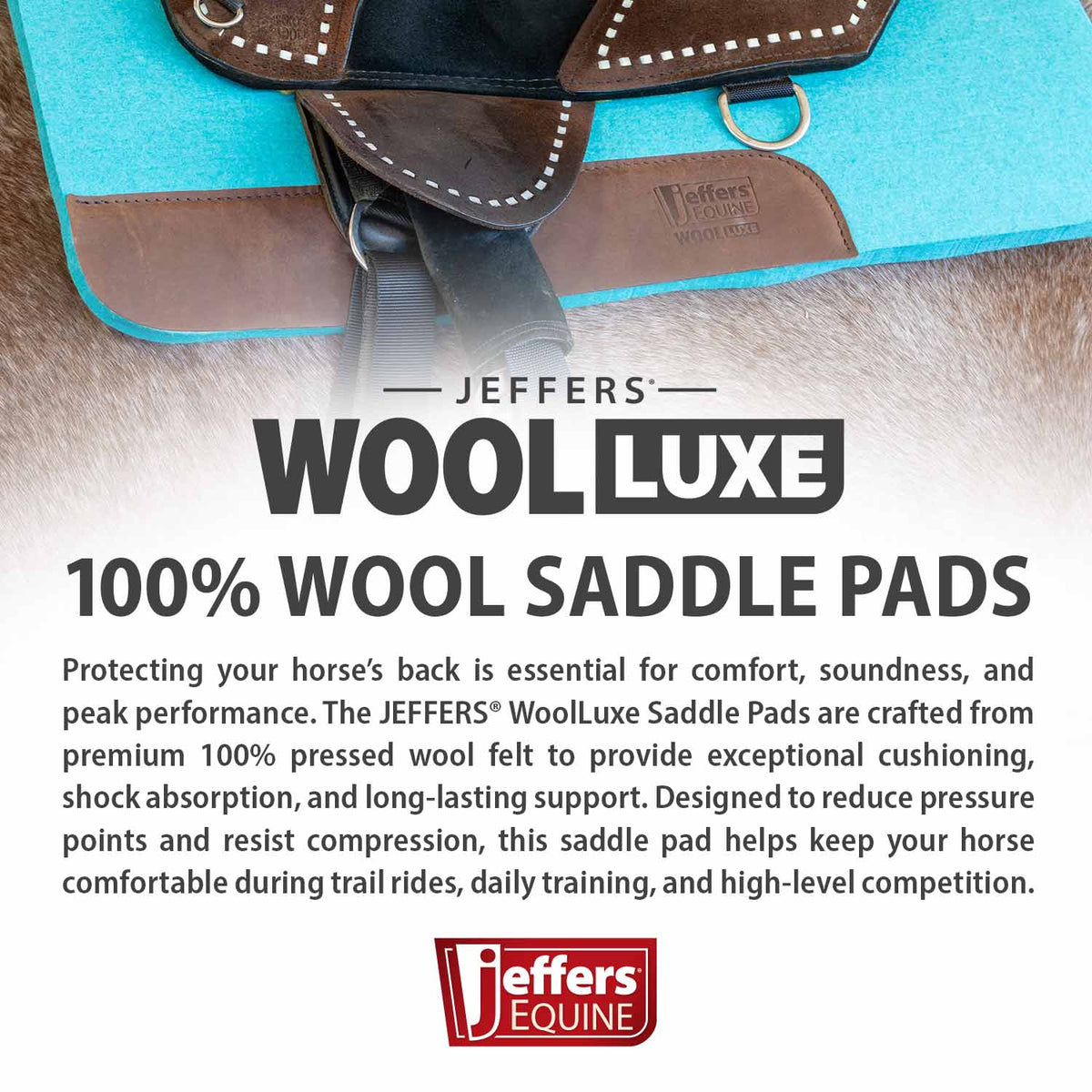 Manta de Silla de Montar Jeffers WoolLuxe 100% Lana Equina – Acolchada, Transpirable y Amortiguadora