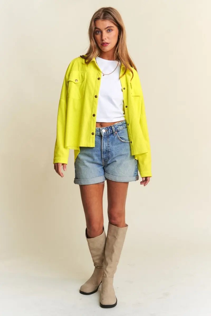 Women's Shacket - Snap Down High Low - Everyday Shirt Jacket