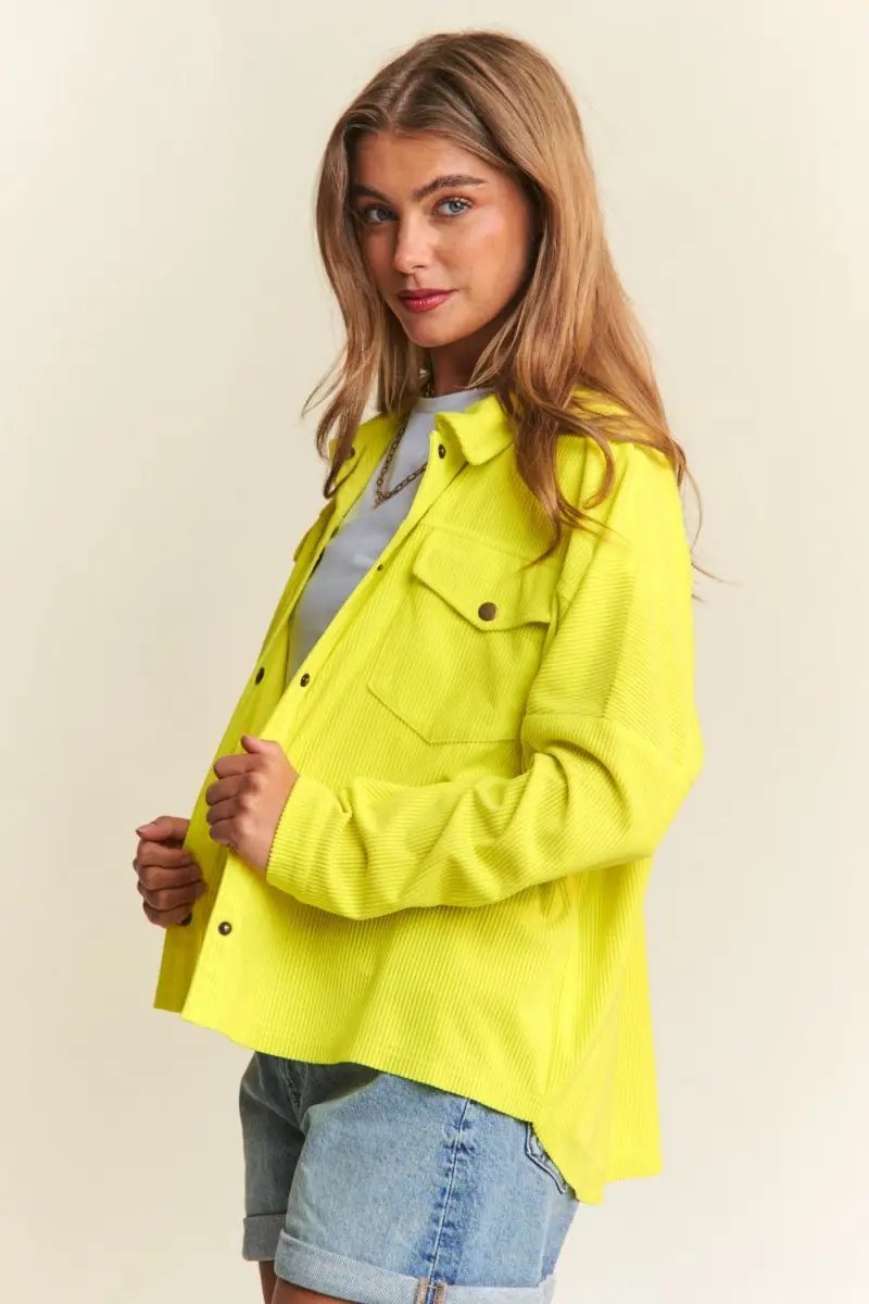 Women's Shacket - Snap Down High Low - Everyday Shirt Jacket