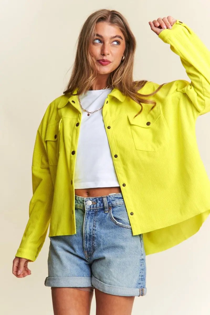 Women's Shacket - Snap Down High Low - Everyday Shirt Jacket