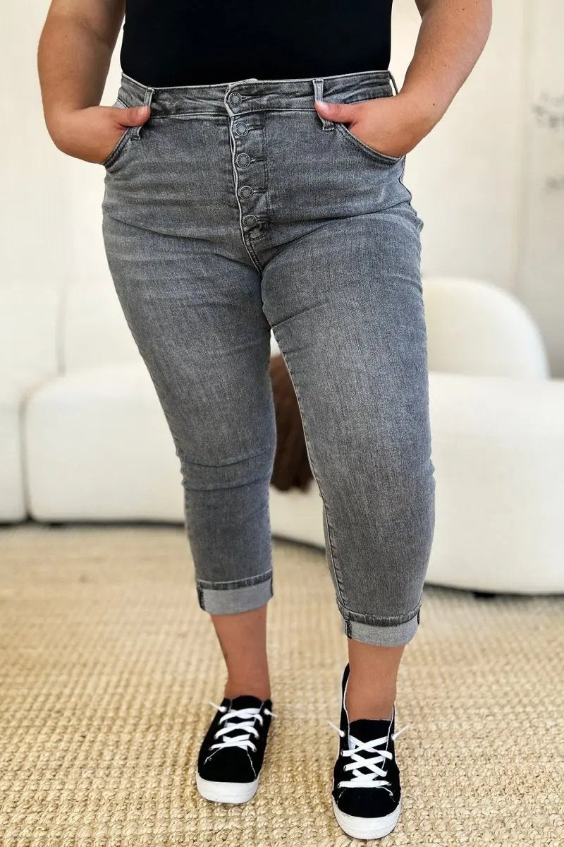 Accessories Trendsi Judy Blue High Waist Capris Women's Jeans Cuffed Hem USA Ship