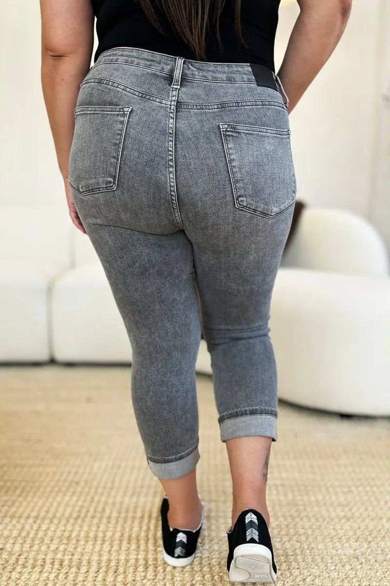 Accessories Trendsi Judy Blue High Waist Capris Women's Jeans Cuffed Hem USA Ship