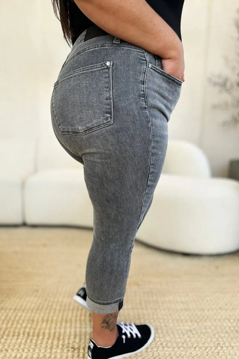 Accessories Trendsi Judy Blue High Waist Capris Women's Jeans Cuffed Hem USA Ship