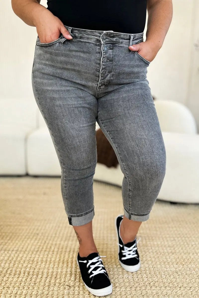 Accessories Trendsi Judy Blue High Waist Capris Women's Jeans Cuffed Hem USA Ship