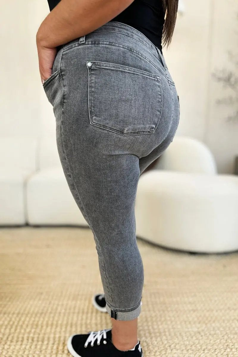 Accessories Trendsi Judy Blue High Waist Capris Women's Jeans Cuffed Hem USA Ship