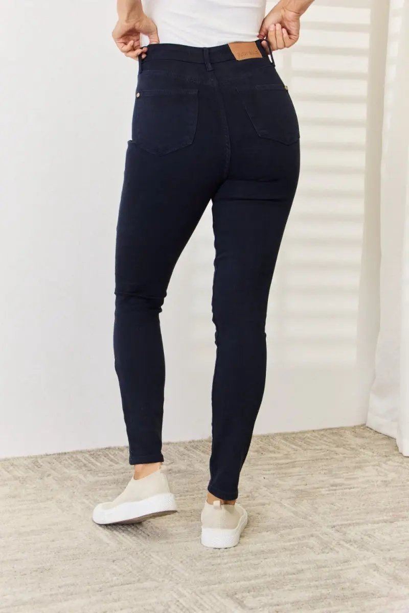 Judy Blue Tummy Control Skinny Jeans for Women — Garment Dyed