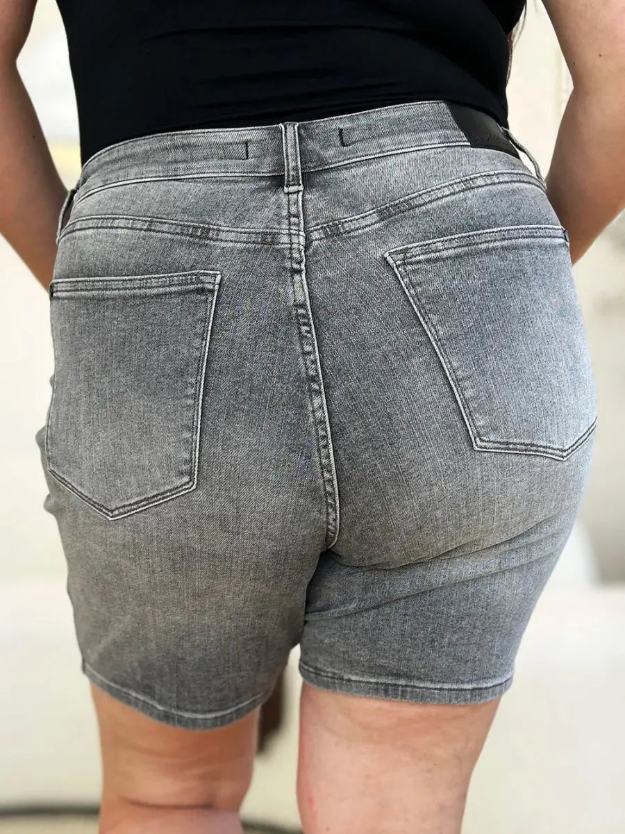Trendsi Grey Denim Shorts High Waist