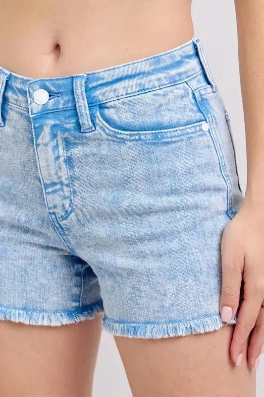 Trendsi Judy Blue Denim Shorts Women's Casual Everyday Garment Dyed Comfort Fit