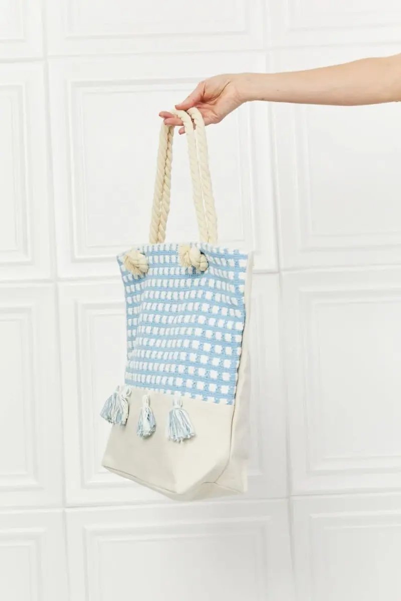 Accessories Lovesalve WS Justin Taylor Picnic Tote Women's Stylish Tassel Bag - Lightweight & Spacious