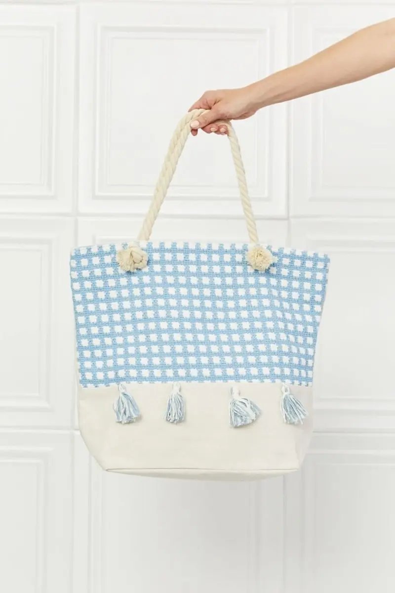 Accessories Lovesalve WS Justin Taylor Picnic Tote Women's Stylish Tassel Bag - Lightweight & Spacious