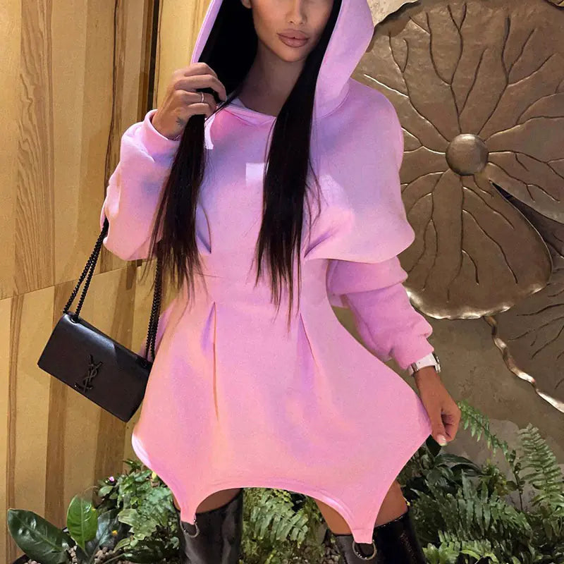 Loose-fitting Hooded Dress for Women's Fashion