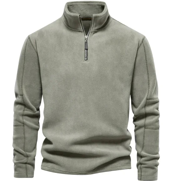 Sudadera de forro polar con cremallera y cuello alto para hombre