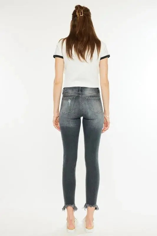 Jeans - Distressed High Rise - Skinny Ankle