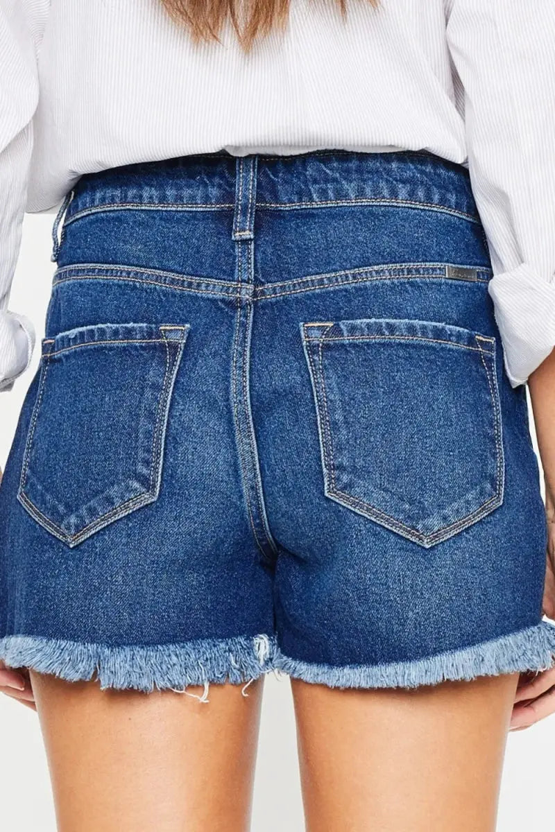 Trendsi Kancan Denim Shorts Women's Casual High Rise Frayed Hem USA Ship