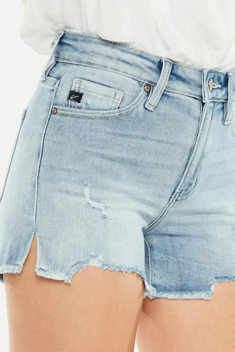 Women's Denim Shorts Denim Shorts - High Rise Side Slit - Women's Casual Summer