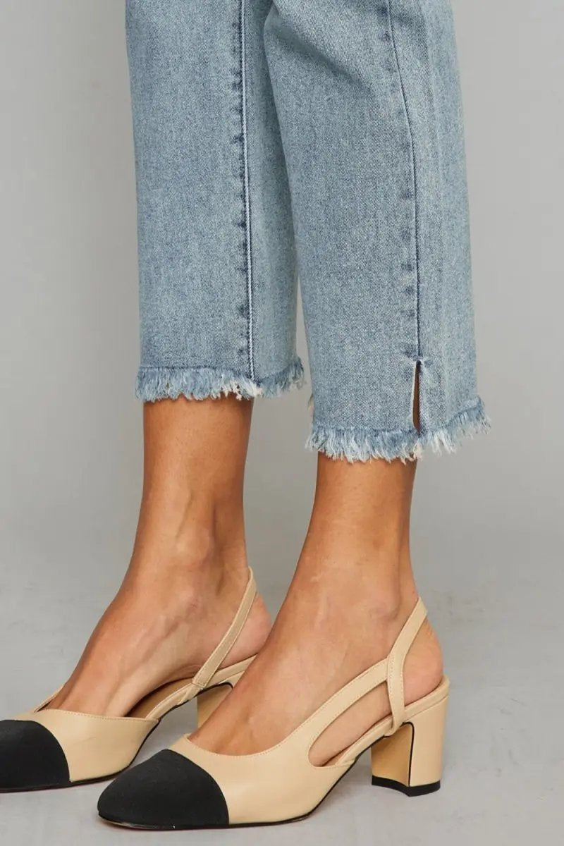 Sweaters Trendsi Kancan Jeans + High Waist + Everyday Wear + Cropped Jeans + Raw Hem