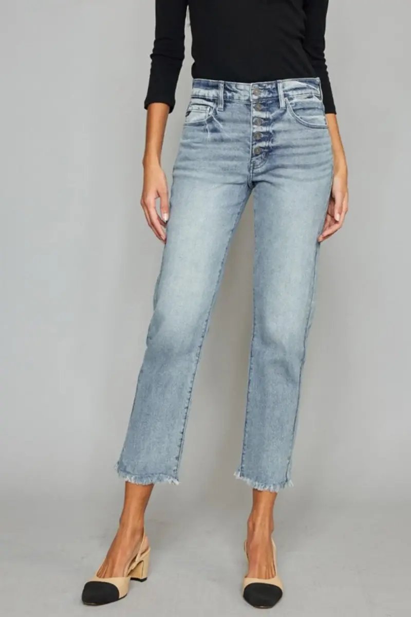 Sweaters Trendsi Kancan Jeans + High Waist + Everyday Wear + Cropped Jeans + Raw Hem