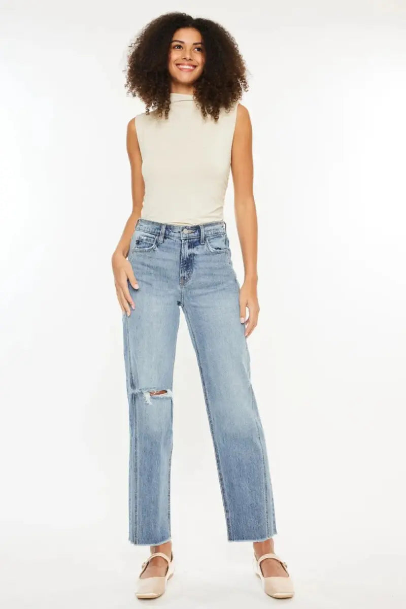 Jeans - High Rise Distressed - Everyday Comfortable Fit