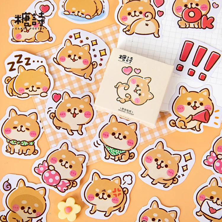 45 pegatinas Kawaii Shiba Inu