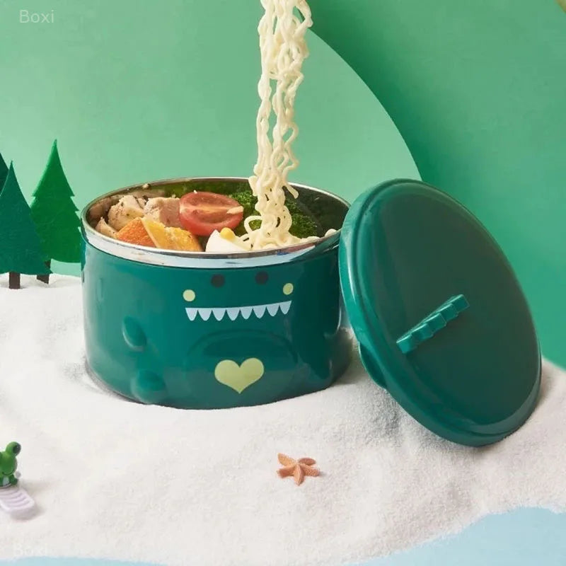 Tazón de ramen de dinosaurio lindo