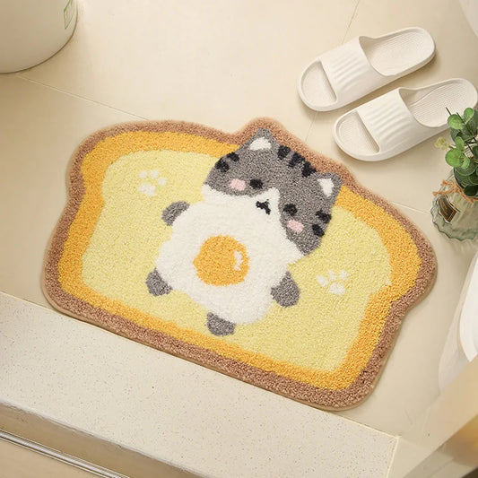 Alfombrilla de baño con diseño de gato tostada
