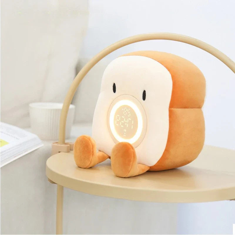 Luz Nocturna con Despertador de Peluche Tostada