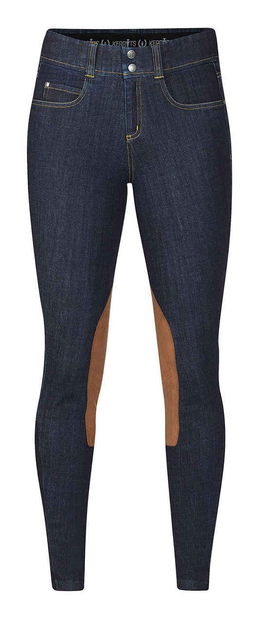 Pantalones de montar elásticos de mezclilla con parches en las rodillas para mujer Kerrits