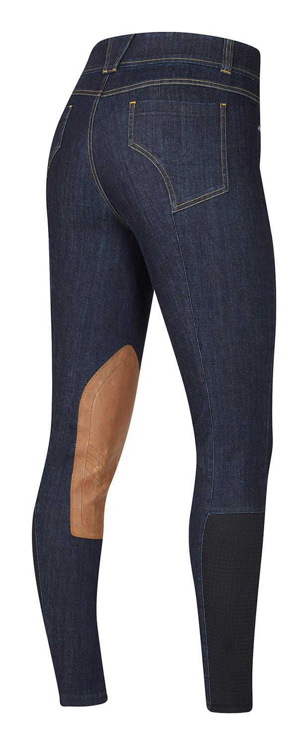 Pantalones de montar elásticos de mezclilla con parches en las rodillas para mujer Kerrits